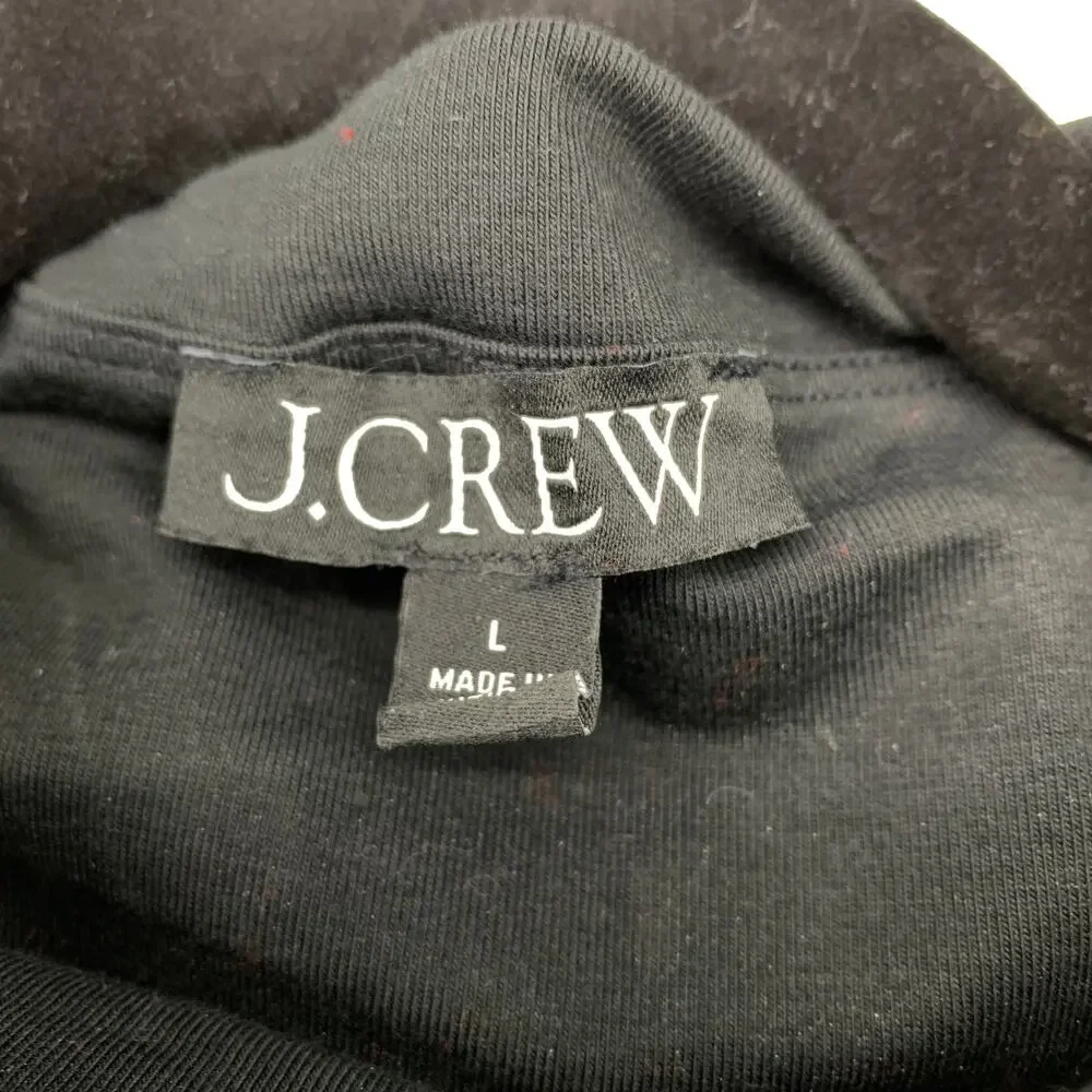 J.Crew Mock Neck Midi Dress Womens Size Large Black Sleeveless A-Line